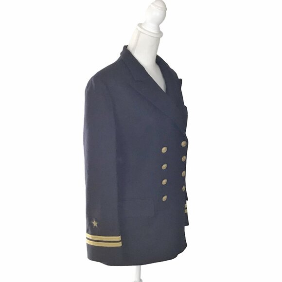 Lauren Ralph Lauren Vintage Black Double Breasted Wool Military Jacket NWOT - Picture 7 of 10